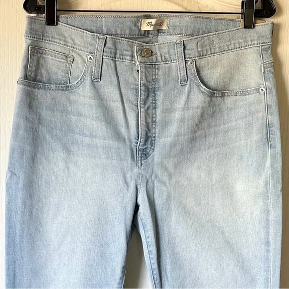 Madewell 9” Mid-Rise Skinny Crop Coolmax Jeans Simon Wash Blue Size 32 NWT - Picture 4 of 9